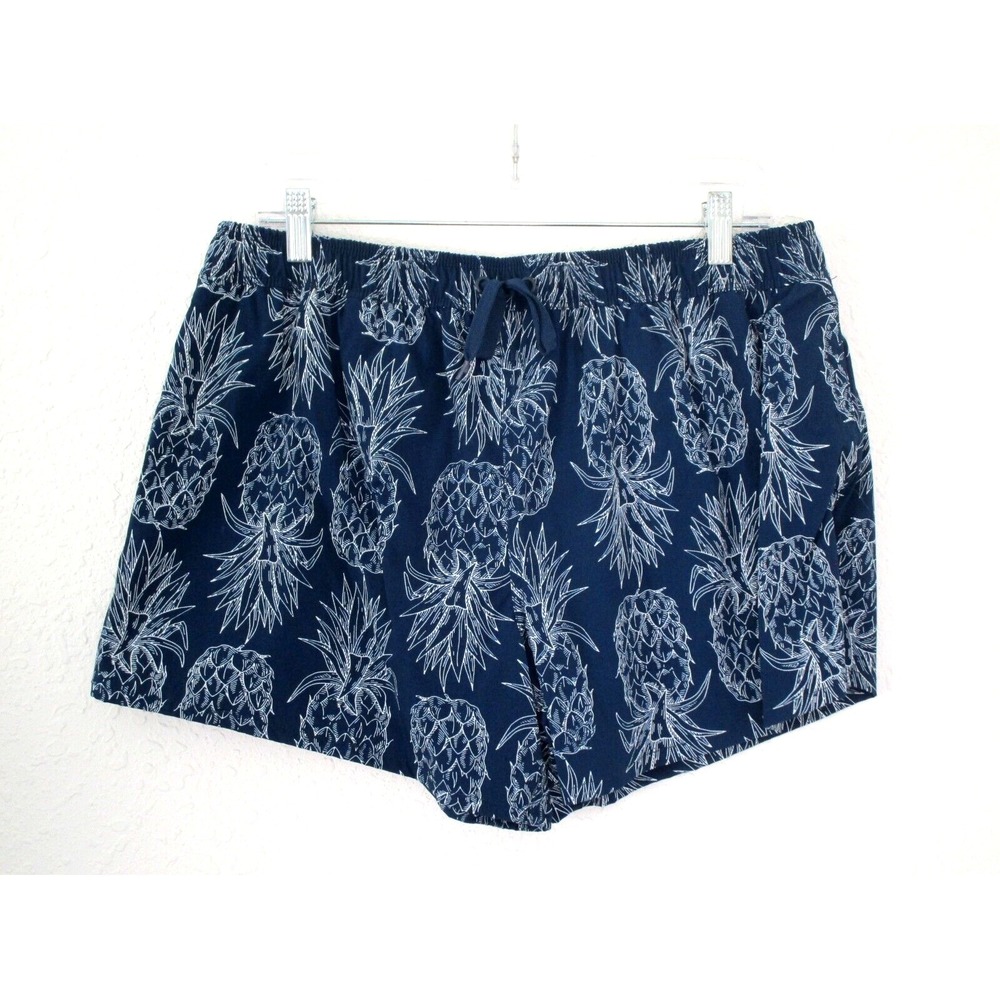 Lauren James Pineapple Shorts Pockets Unlined Women's Size Large Comfy Loose Fit